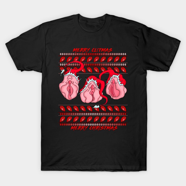 Sexy Christmas Vulvas Feminist T-Shirt by Adult LGBTQ+ and Sexy Stuff